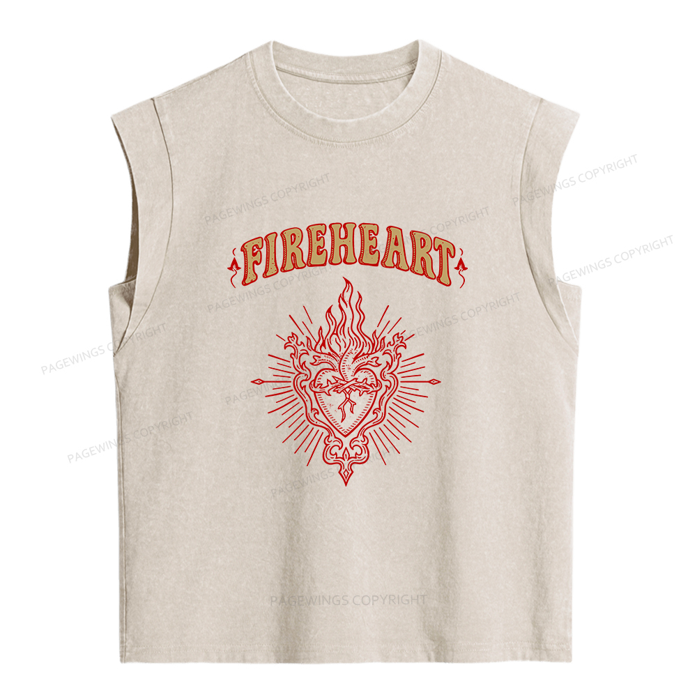 Pagewings Fireheart Women's Washed Tank Top