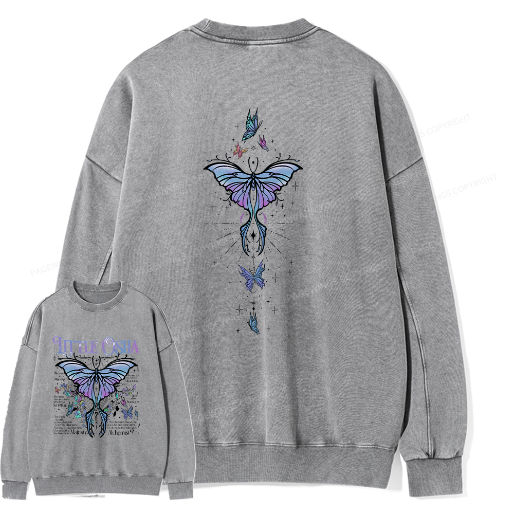 Pagewings Fantasy Bookish Unisex Washed Sweatshirt