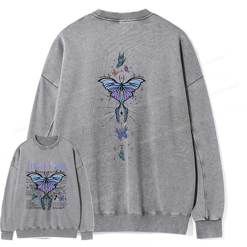 Pagewings Fantasy Bookish Unisex Washed Sweatshirt