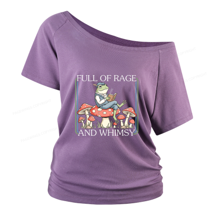Pagewings Full Of Rage and Whimsy Women Off Shoulder T-shirts