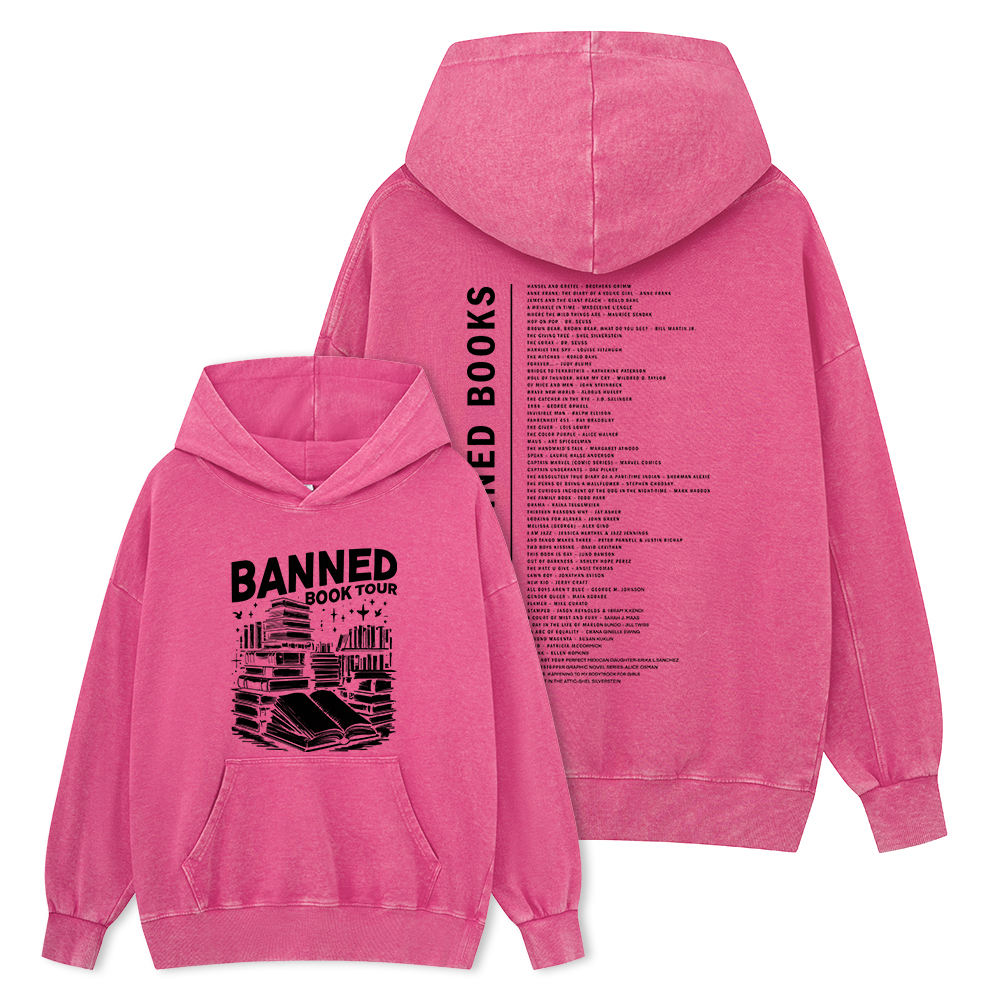 Pagewings Banned Books Tour Unisex Washed Hoodie