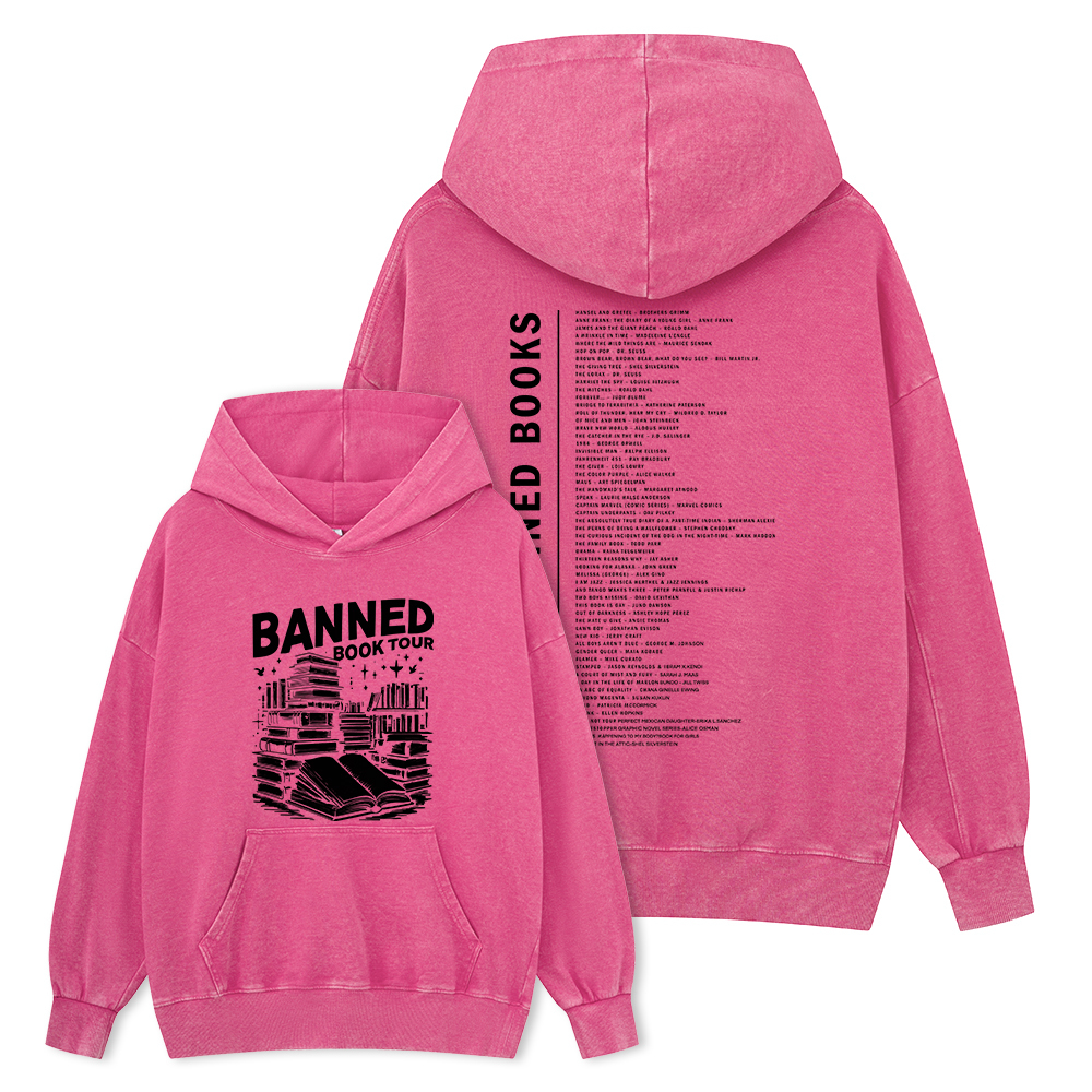 Pagewings Banned Books Tour Unisex Washed Hoodie