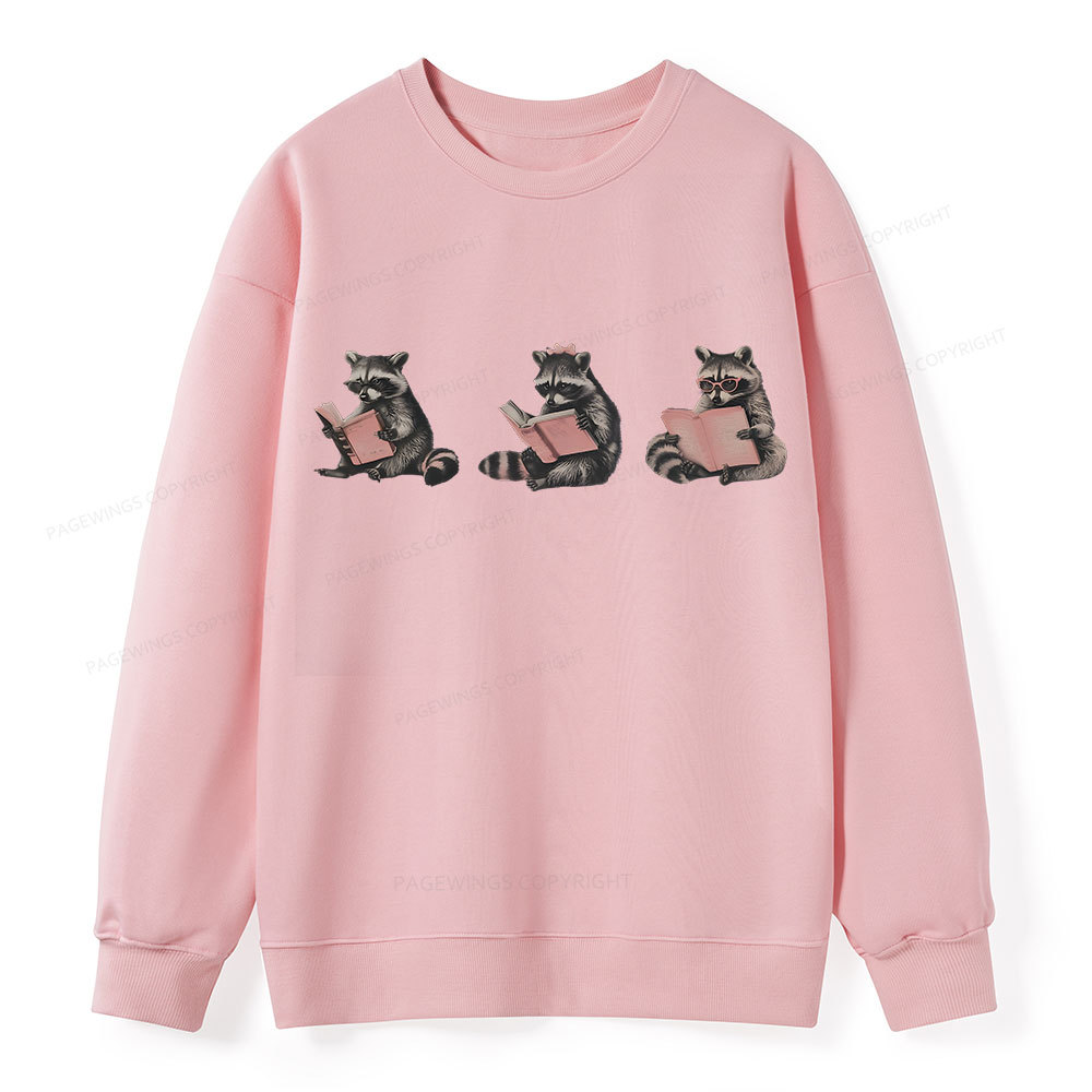 Pagewings Funny Raccoon Bookish Gift Unisex Classic Sweatshirt
