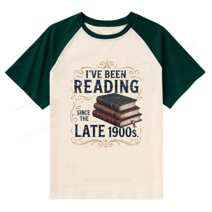 Pagewings Vintage Reading Since Late 1900s Raglan T-shirt