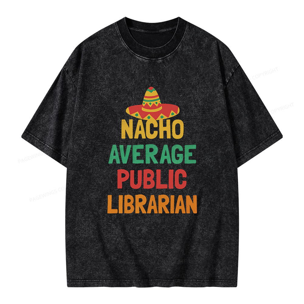 Pagewings Not Your Average Public Librarian Unisex Washed T-shirt