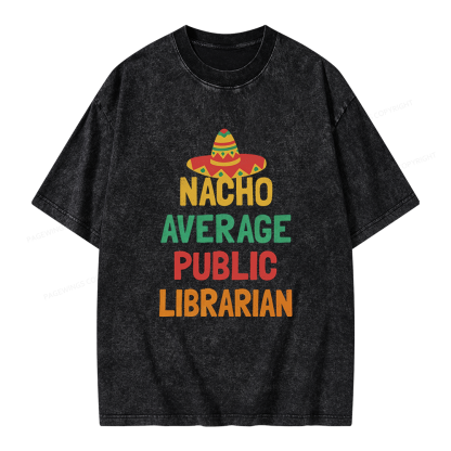 Pagewings Not Your Average Public Librarian Unisex Washed T-shirt
