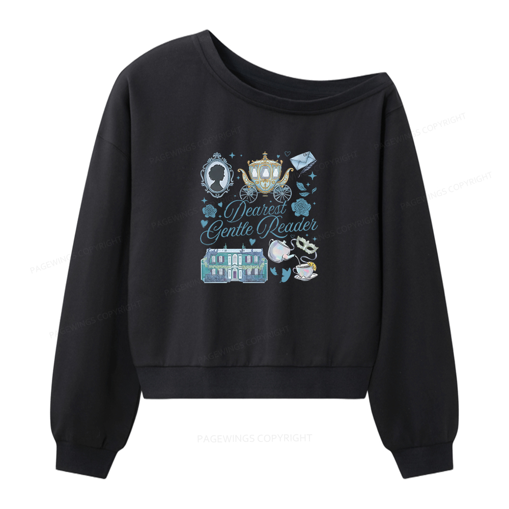Pagewings Dearest Gentle Reader Women Off Shoulder Sweatshirt