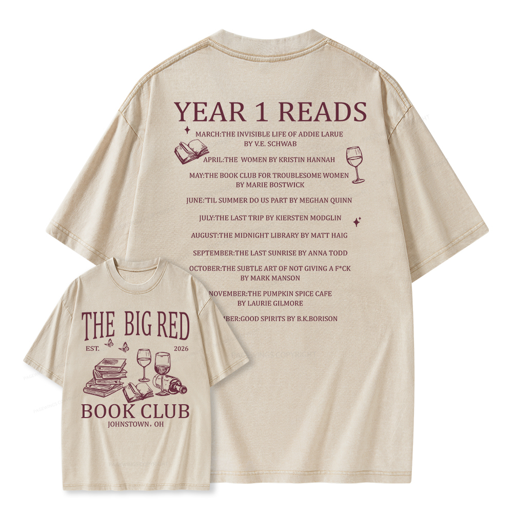 Pagewings Personalized Book Club Unisex Washed T-shirt