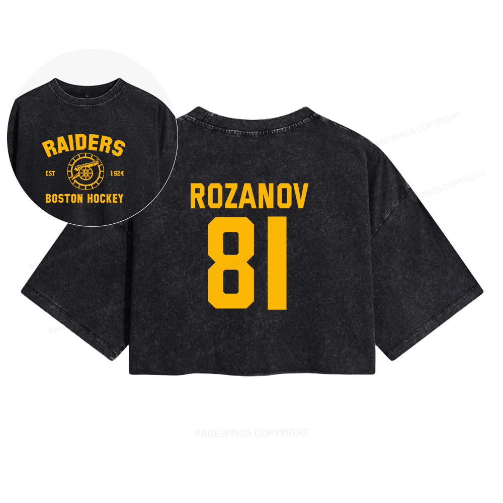 Pagewings Romance Novel Lover Women's Washed Cropped T-shirt