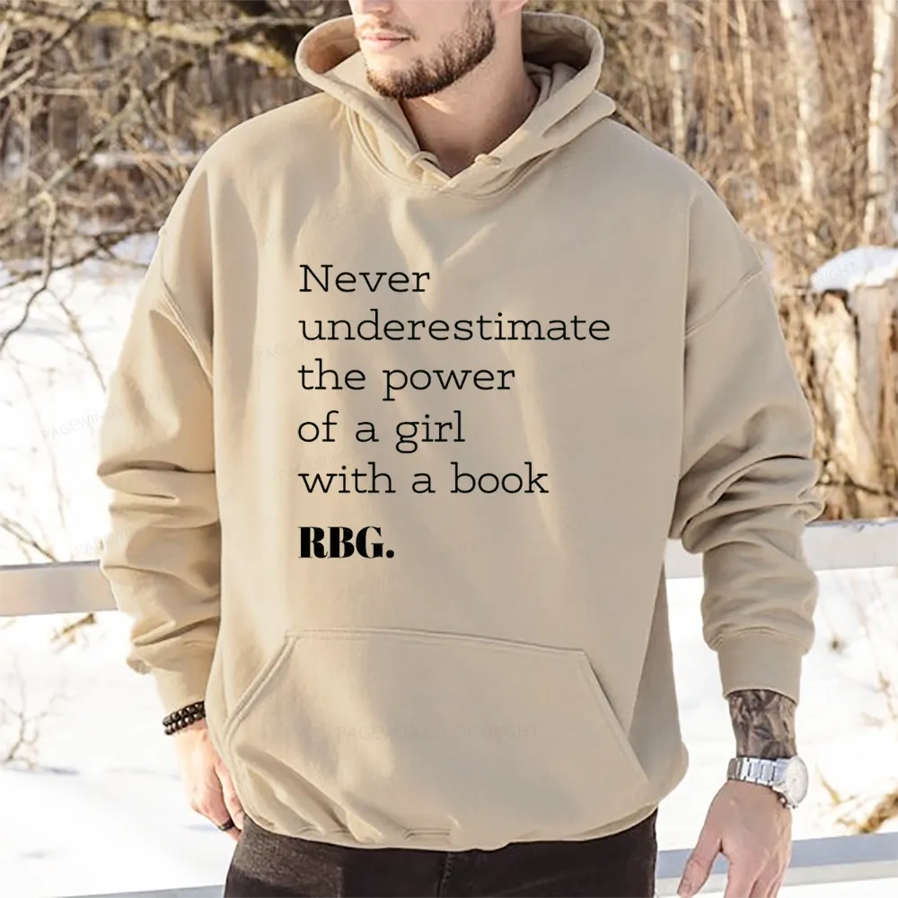 Pagewings Never Underestimate The Power Of a Girl With a Book Unisex Classic Hoodie