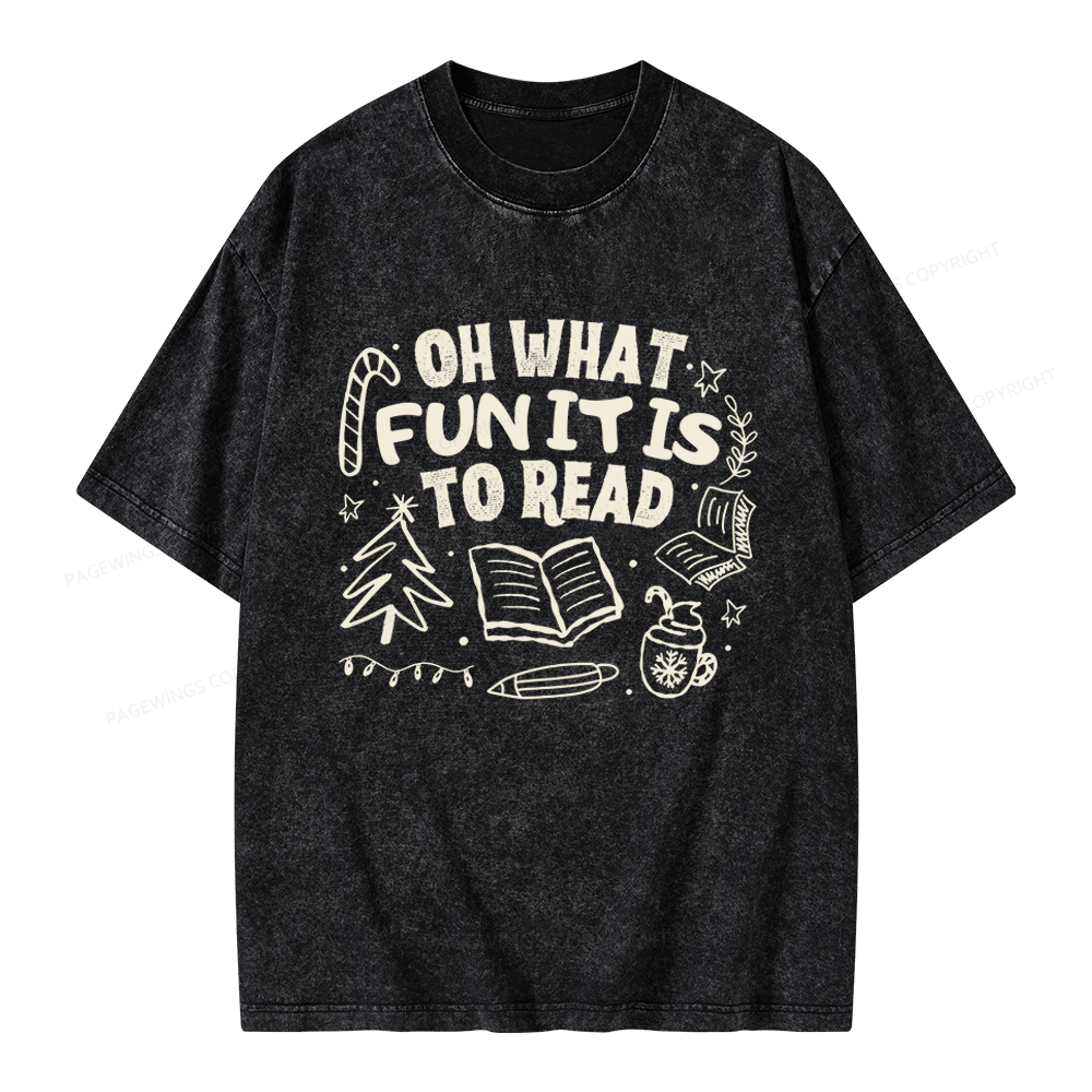 Pagewings Book Lover Holiday Unisex Washed T-shirt