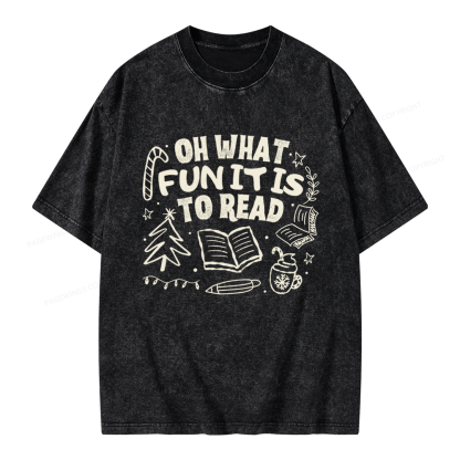 Pagewings Book Lover Holiday Unisex Washed T-shirt
