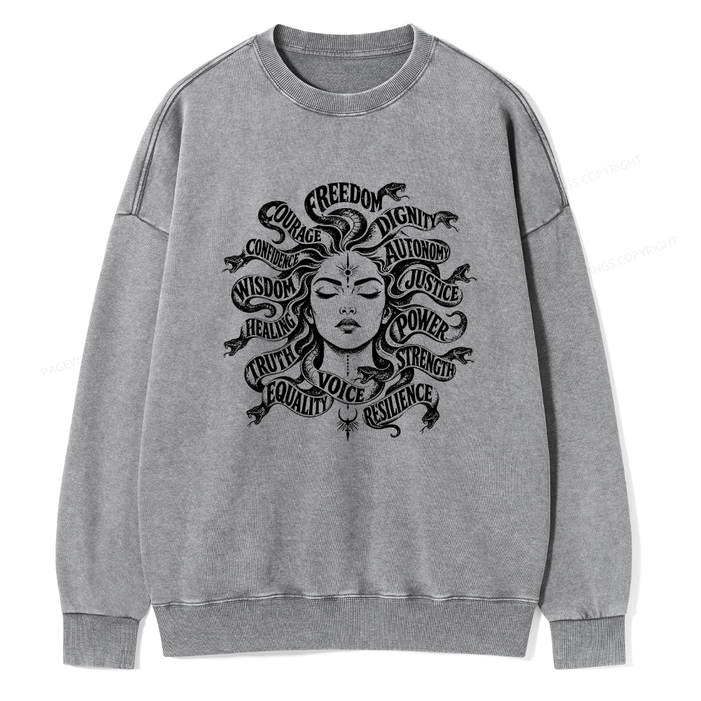 Pagewings Greek Mythology Unisex Washed Sweatshirt