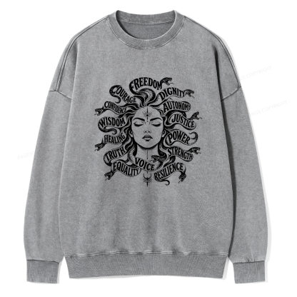 Pagewings Greek Mythology Unisex Washed Sweatshirt