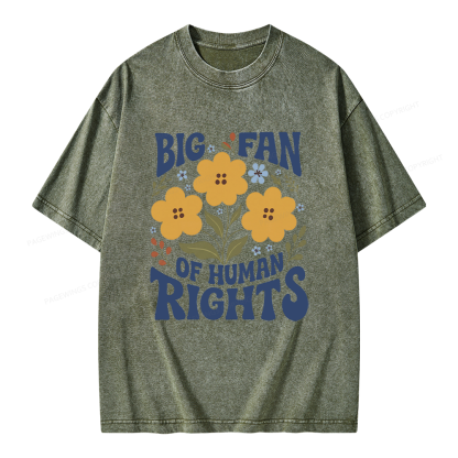 Pagewings Big Fan of Human Rights Unisex Washed T-shirt