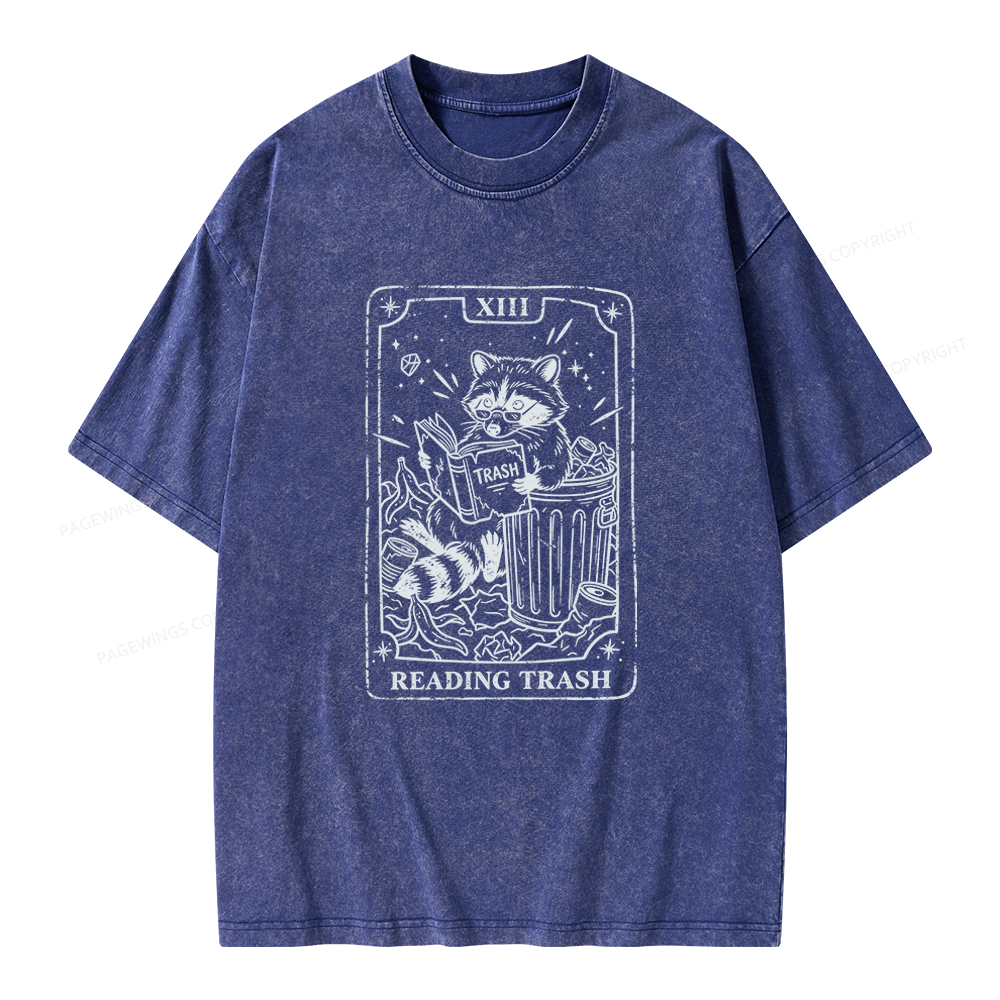 Pagewings Reading Trash Unisex Washed T-shirt