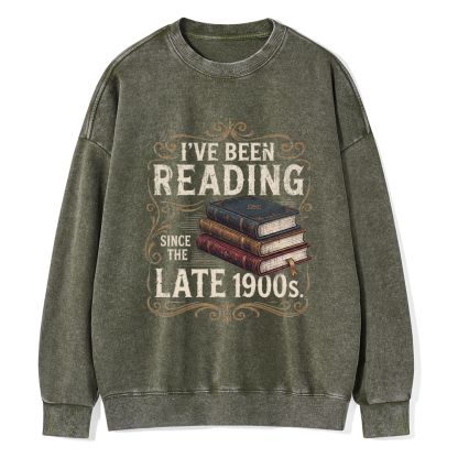 Pagewings Vintage Reading Since Late 1900s Unisex Washed Sweatshirt