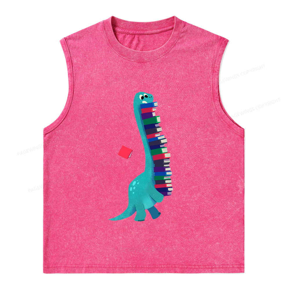 Pagewings Book Dinosaurs Unisex Washed Tank Top