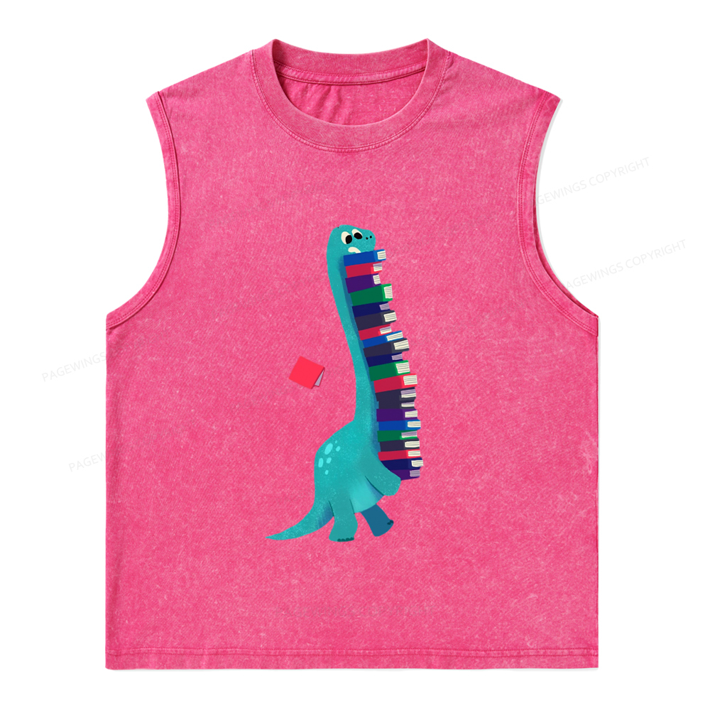 Pagewings Book Dinosaurs Unisex Washed Tank Top