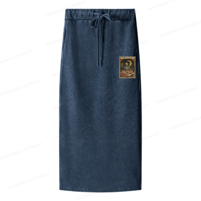 Pagewings The Reader Tarot Card Women Washed Long Skirts