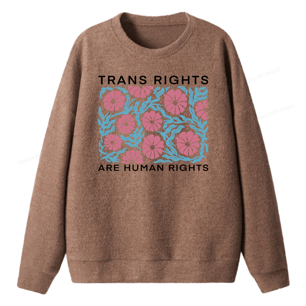 Pagewings Trans Rights Are Human Rights Unisex Knit Sweatshirt