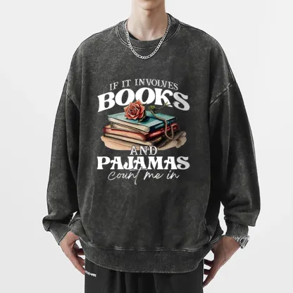 Pagewings Books And Pajamas Unisex Washed Sweatshirt