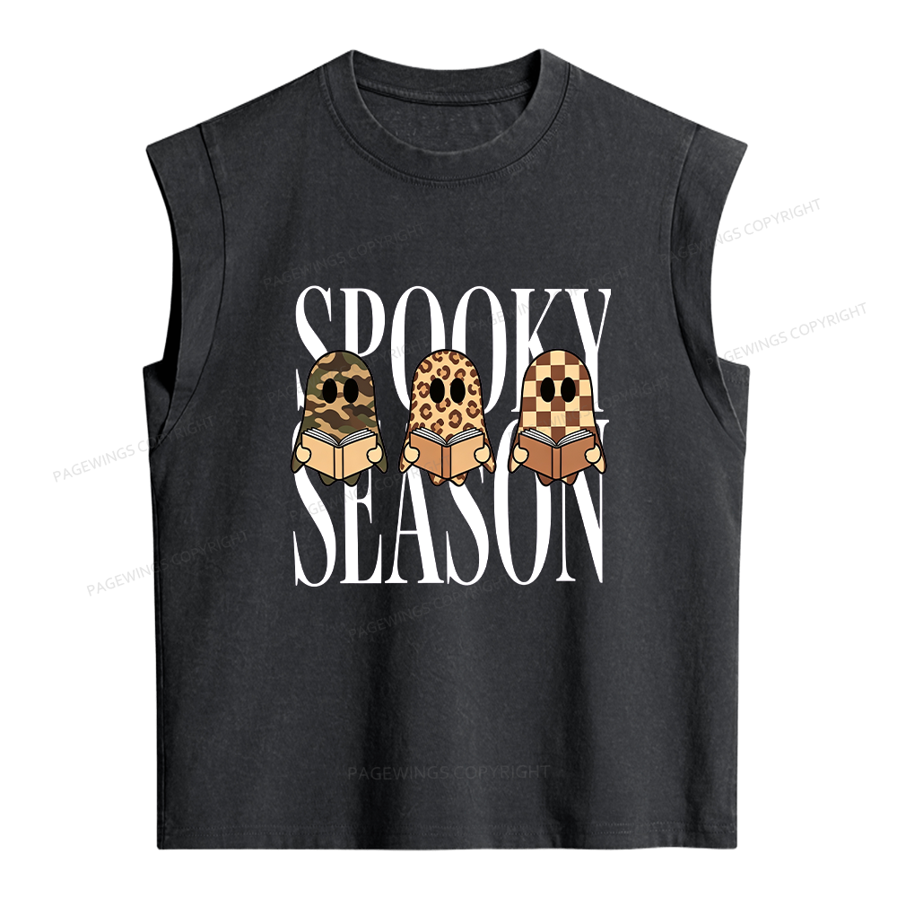 Pagewings Spooky Season Women's Washed Tank Top