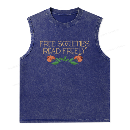 Pagewings Free Societies Read Freely Shirt T-Shirt Unisex Washed Tank Top