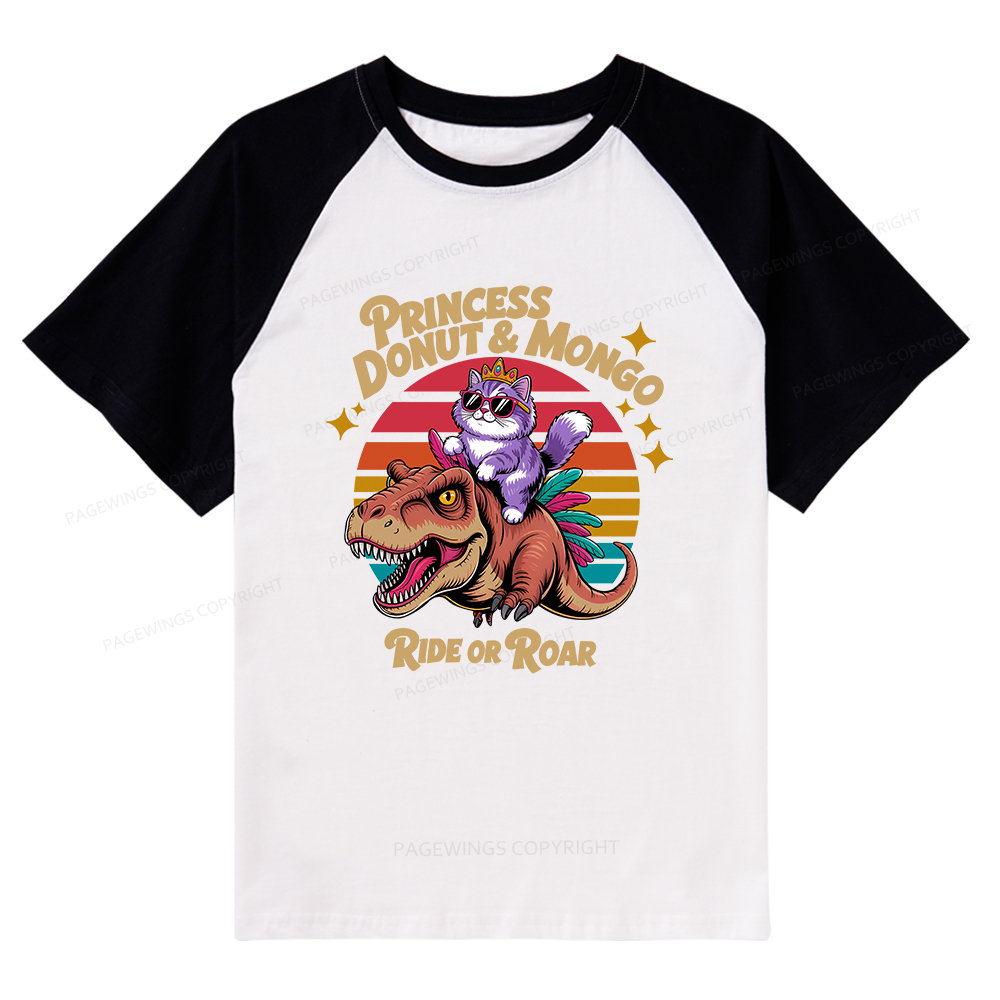 Pagewings Princess Donut & Mongo Raglan T-shirt