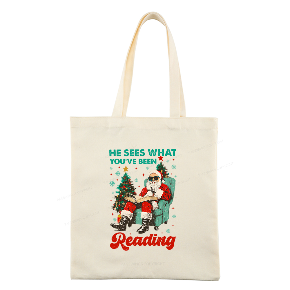 Pagewings Christmas Reading Tote Bag