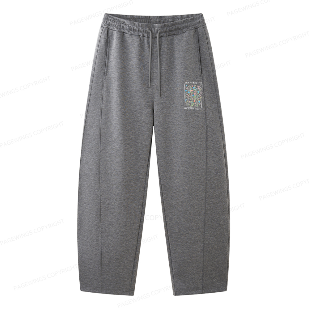 Pagewings Trans Rights Are Human Rights Unisex Barrel Sweatpants