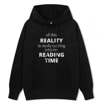 Pagewings All This Reality Is Really Cutting Into My Reading Time Unisex Classic Hoodie