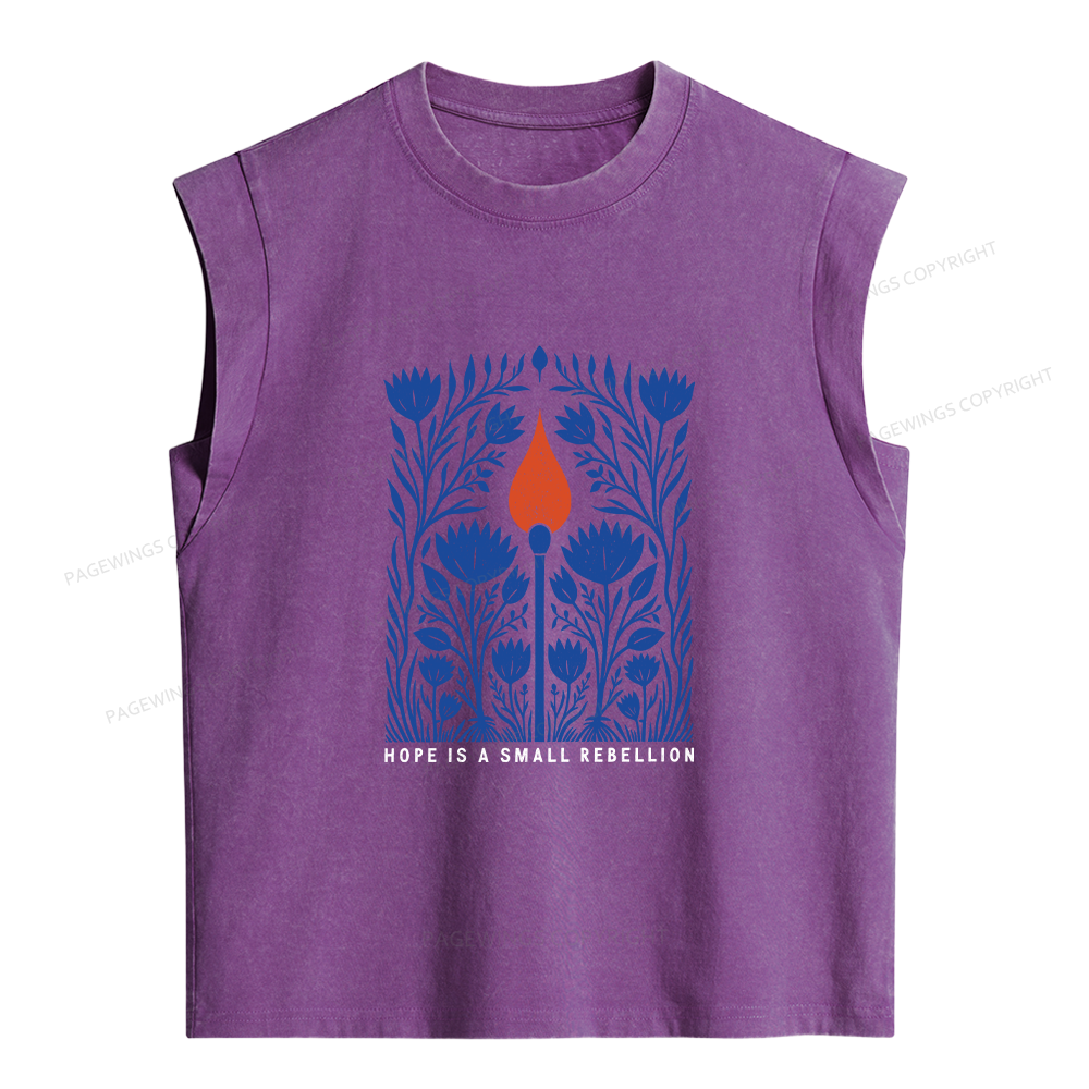 Pagewings Hope Is A Small Rebellion Women's Washed Tank Top