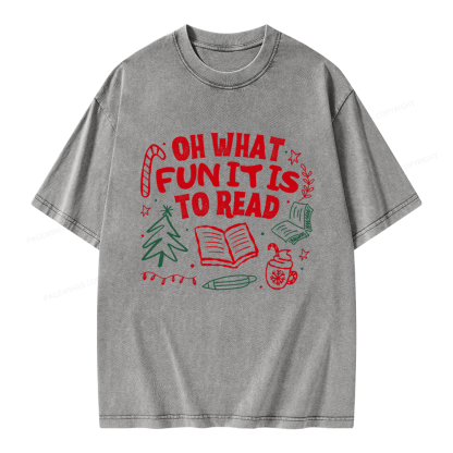 Pagewings Book Lover Holiday Unisex Washed T-shirt