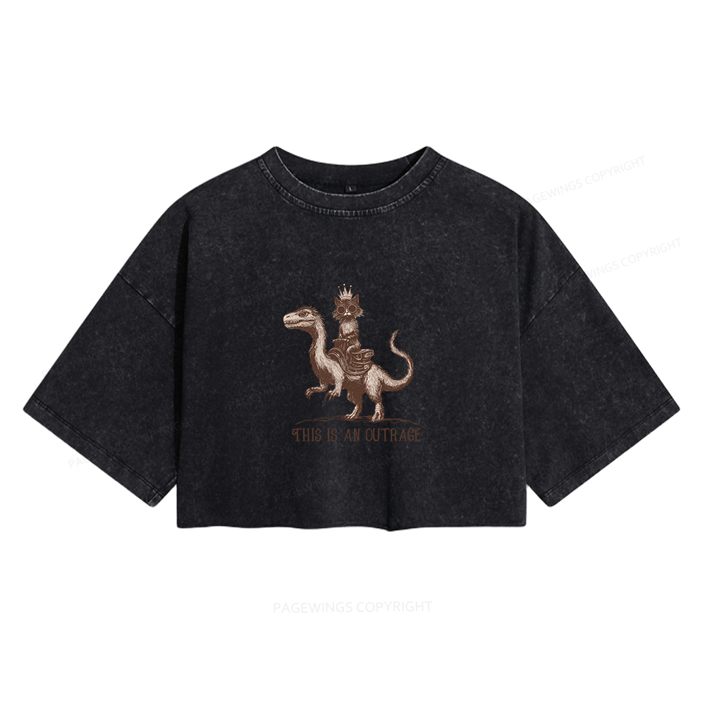 Pagewings Sci-Fi Book Lovers Women's Washed Cropped T-shirt