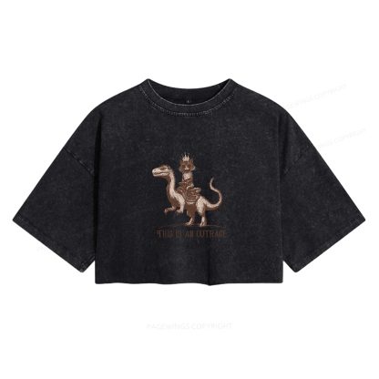 Pagewings Sci-Fi Book Lovers Women's Washed Cropped T-shirt