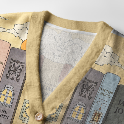 Pagewings Literary Women Light Knit Unisex Cardigan Sweaters