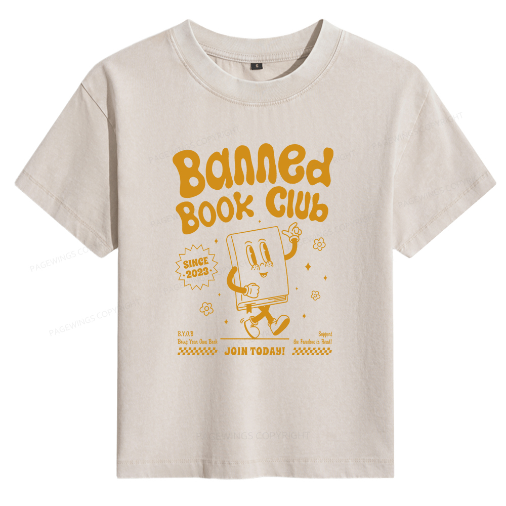 Pagewings Banned Book Club Women's Washed T-shirt