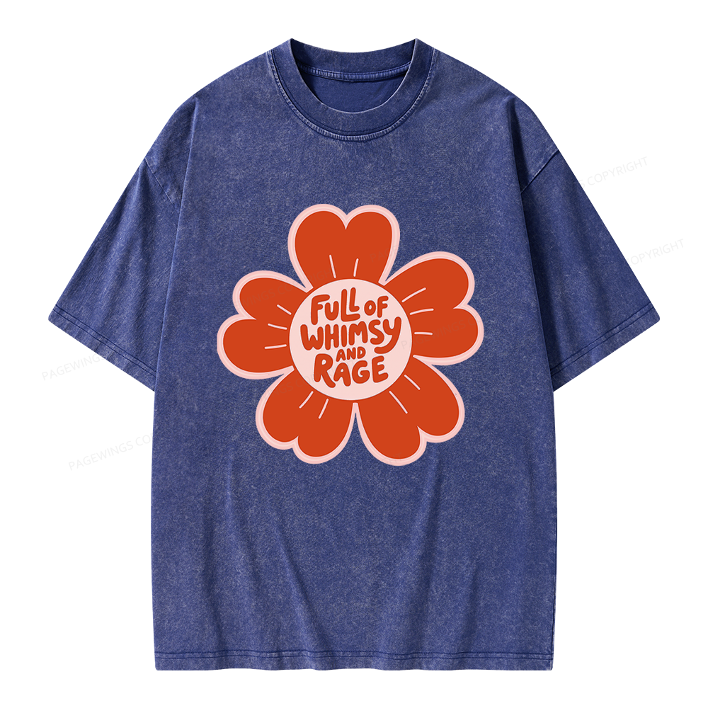 Pagewings Full of Whimsy and Rage Unisex Washed T-shirt