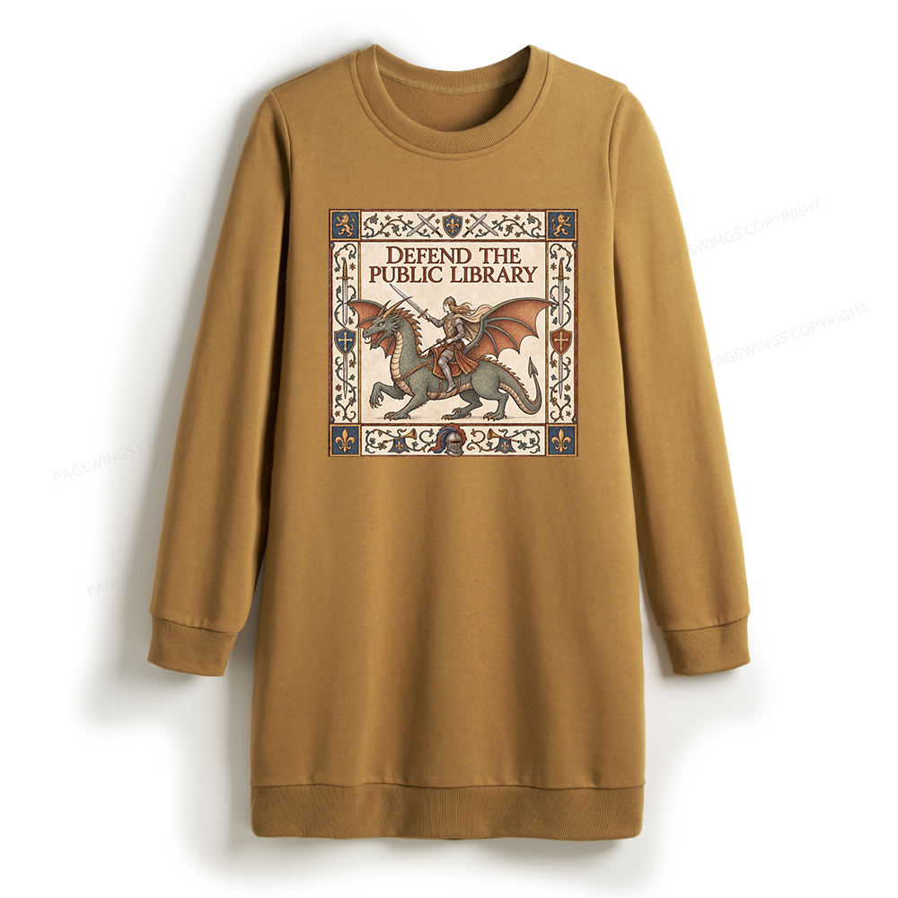 Pagewings Defend the Public Library Sweatshirt Dress