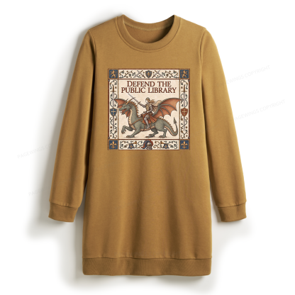 Pagewings Defend the Public Library Sweatshirt Dress