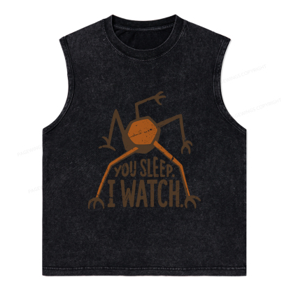 Pagewings You Sleep I Watch Unisex Washed Tank Top