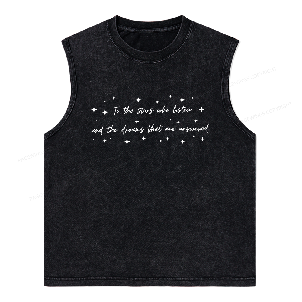 Pagewings To the Stars Who Listen Unisex Washed Tank Top