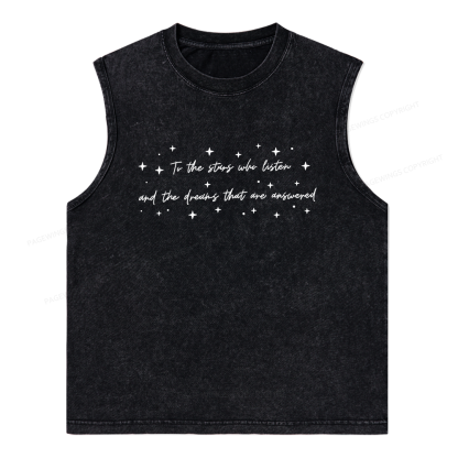 Pagewings To the Stars Who Listen Unisex Washed Tank Top