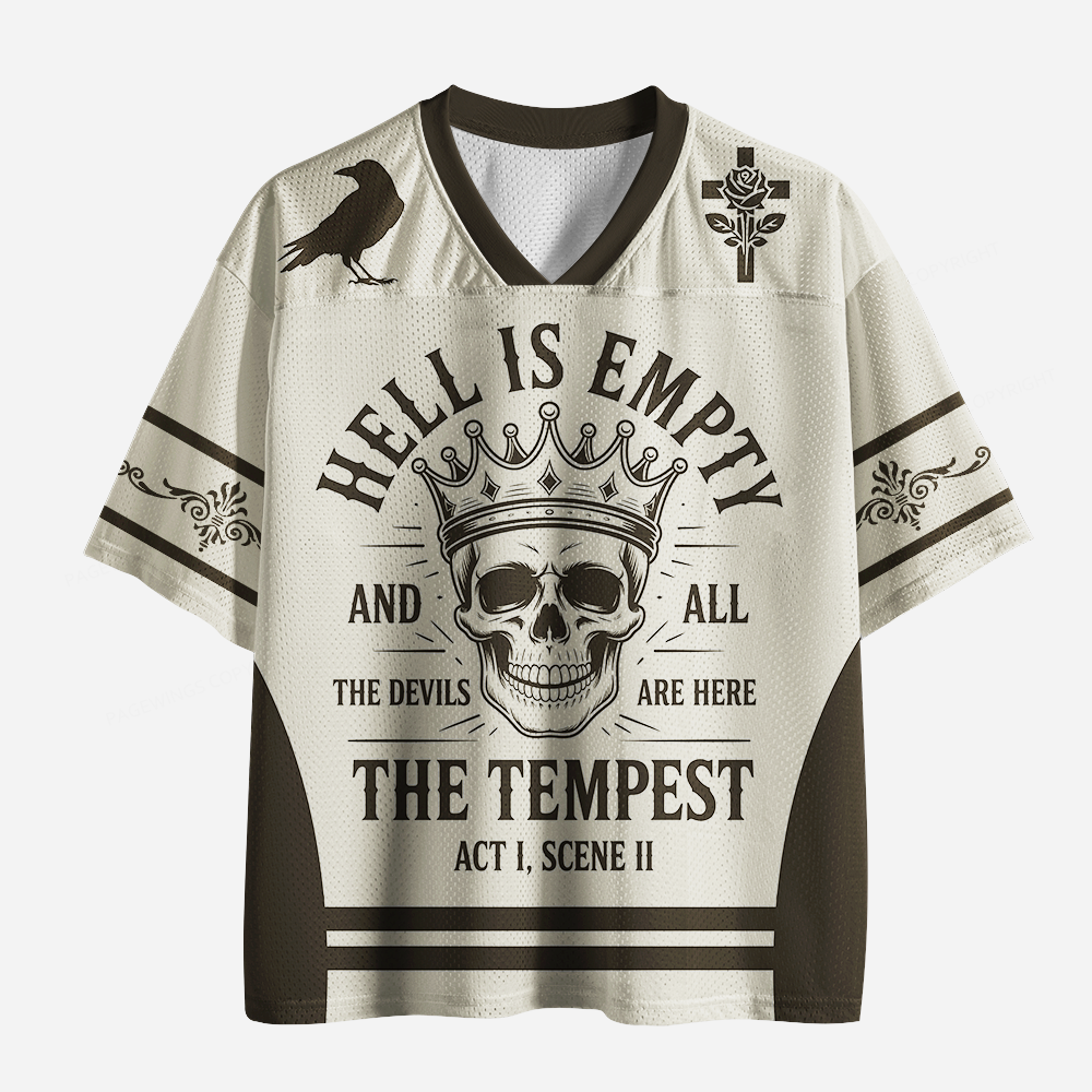 Pagewings Hell Is Empty Unisex Mesh Jersey