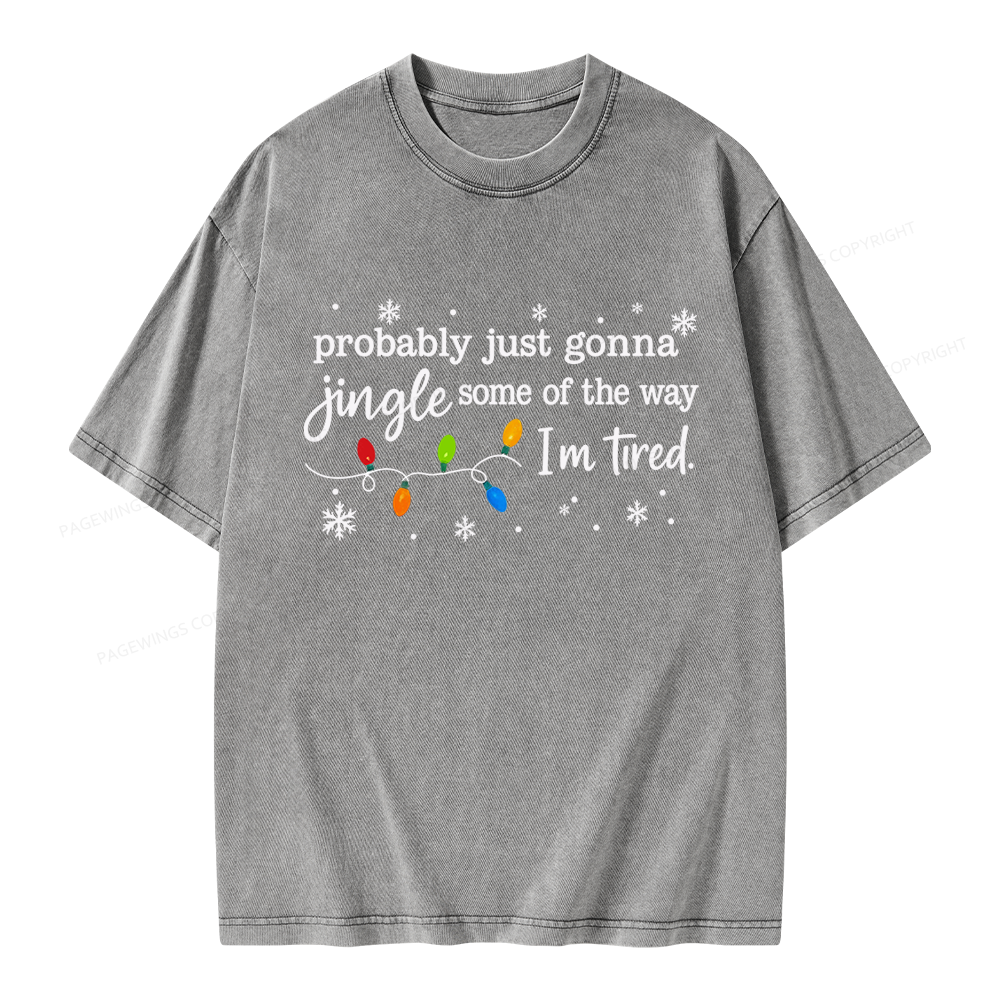 Pagewings Christmas Jingle Song Unisex Washed T-shirt
