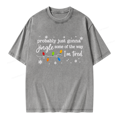 Pagewings Christmas Jingle Song Unisex Washed T-shirt