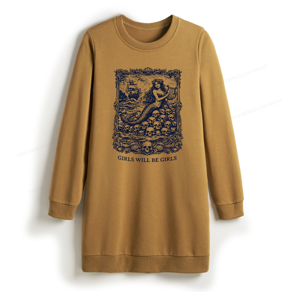 Pagewings Girls Will Be Girls Sweatshirt Dress