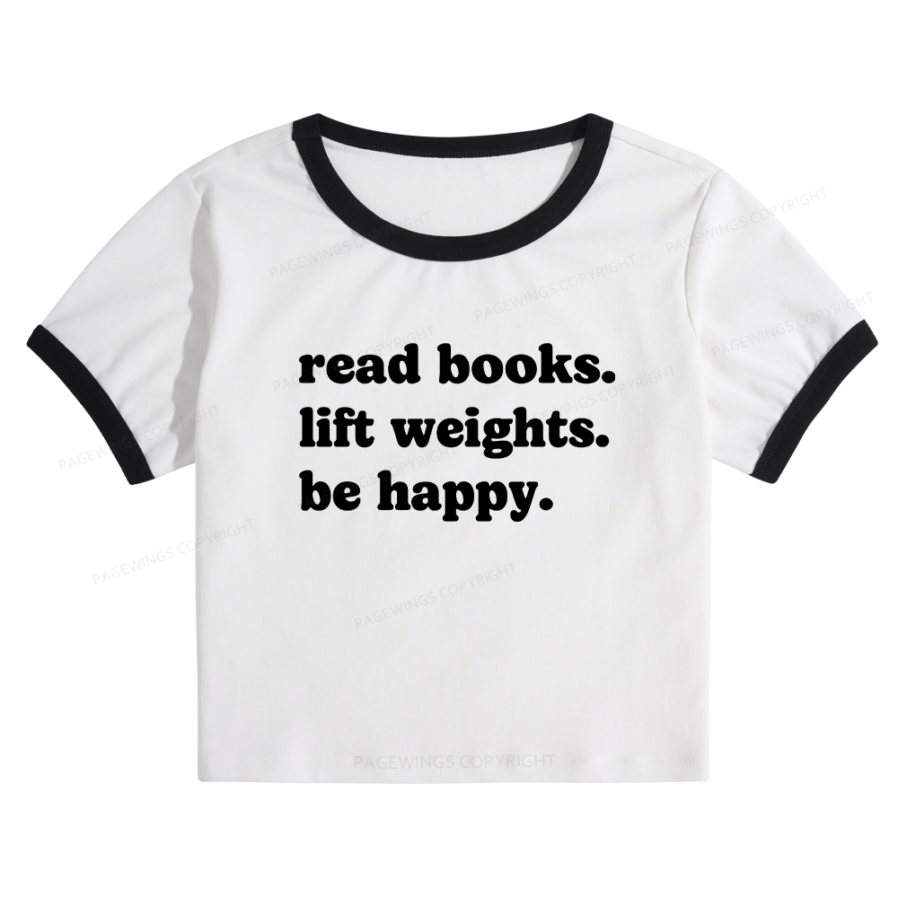 Pagewings Book Lover Gym Baby Tee Cropped Ringer T-Shirt