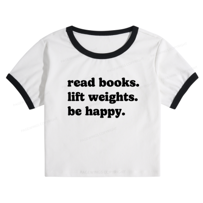 Pagewings Book Lover Gym Baby Tee Cropped Ringer T-Shirt